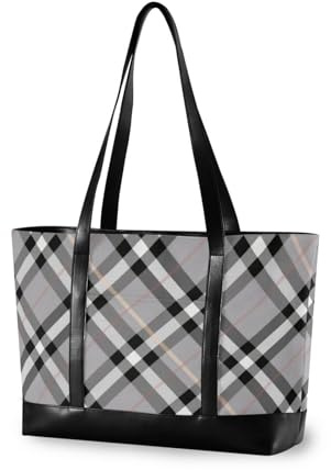 EtherSpher Nero Bianco Grigio A Scacchi Plaid Borsa Portatile per le donne 14 pollici con cerniera borsa da viaggio del computer portatile per le donne lavorano con tablet bolso para laptop mujer