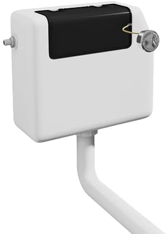 Taps2Traps Small Compact Top Access Concealed Toilet Cistern 6 Litre Dual Flush + Chrome Push Button