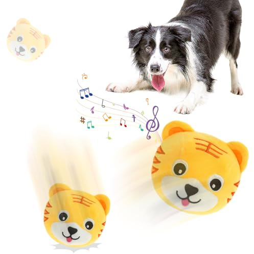 Matame Interaktives Hundespielzeug, Aktives Bewegendes Haustier-Plüschtier, Magic Ball für Hunde, Hundeball Sprechendes und Wiederholendes Lustiges Stofftier (#F)