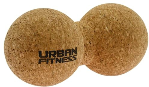 Urban Fitness Cork Peanut Massage Ball, Natural Cork Double Ball for Spine Release, Deep Tissue Therapy, Mobility Improvement, Trigger Point Relief, Muscle Tension Recovery Tool