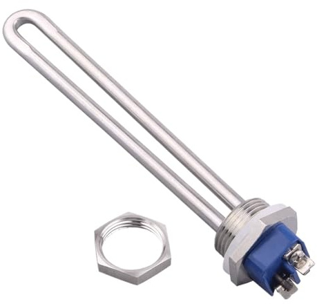 12 V-120 V Tauchwasserbereiter, 150 W-2 KW Edelstahl-Rohrheizung, 2,5 cm NPT (mit Kontermutter, 12 V, 300 W)