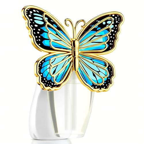 Hohean Wall Fragrance Plug in Compatible with Bath and Body Works WallFlower, Scent Diffuser with Night Light, ETL Certified, Long Lasting Scented Warmer Diffuser Home Office (Blue,Butterfly)