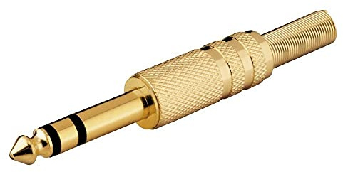 CABLEPELADO Audio-Klinkenstecker, 6,35 mm, Stereo, zum Löten, kompatibel mit Mikrofon, Mischer, Kopfhörer, Instrumenten, Verstärker, vergoldet, 6,35-mm-Stecker, Nickel