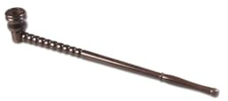 Black Leaf Handpfeife, HOLZ-Pfeife zerlegbar | Ebenholzpfeife | 340 mm, Standardgewinde | EBENHOLZ | von bong-discount