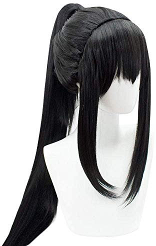 LBBZJM Halloween Perücke hohe Pferdeschwanz Perücke Perücke schwarz antike Perücke Animeperücke Mode