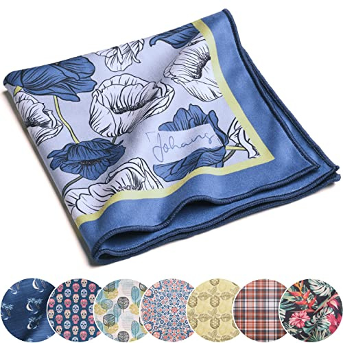 Johans® XXL mikrofiberduk | optikerkvalitet, 30 x 30 cm för rengöring av glasögon, mobiltelefon, surfplatta, kamera | glasögonputsduk, skärmduk, vallmo (Mohn)