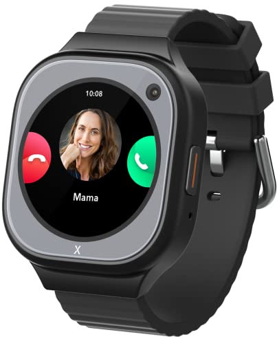 XPLORA X6 Pro - wasserdichte Telefon Uhr für Kinder (eSIM Variante) 4G, Anrufe, Nachrichten, Schulmodus, SOS-Funktion, GPS, Kamera, Schrittzähler - inkl kostenlosem Tarif-Vertrag für 3 Mon. (SCHWARZ)