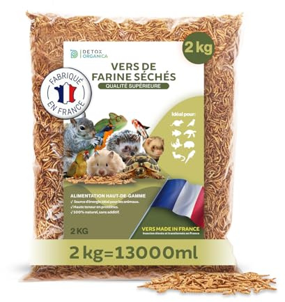 Detox Organica vers de Farine Séchés 2kg (=13000ml) - ÉLEVAGE France