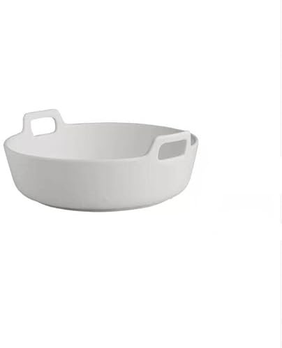 DIANXI Cuencos para Servir Ensaladera de cerámica Creativa for el hogar, Plato de Porcelana súper Profundo con Doble asa, Plato for Frutos Secos, Mesa de Comedor Tazón de Cereal(White,9 Inches)