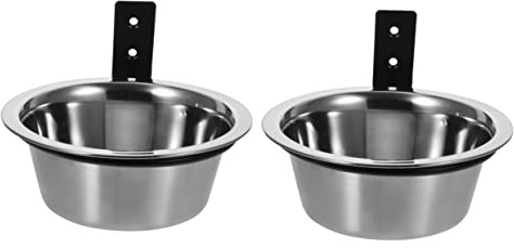 POPETPOP 2 Sets Wall Mounted Elevated Dog Bowl Wall Mounted Dog Bowl Foldable Stainless Steel Bowls Food Dispenser Water for Cats Pet Accessory Stainless Steel Split
