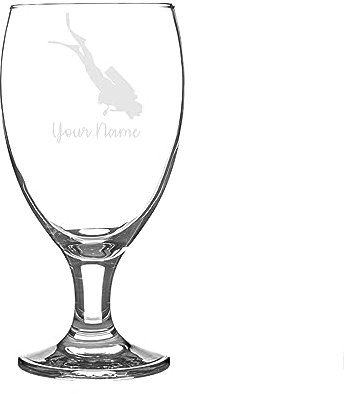 Personalised Scuba Diving Engraved Glass, Sports Gift for Him for Her (Craft Beer Snifter Glass)