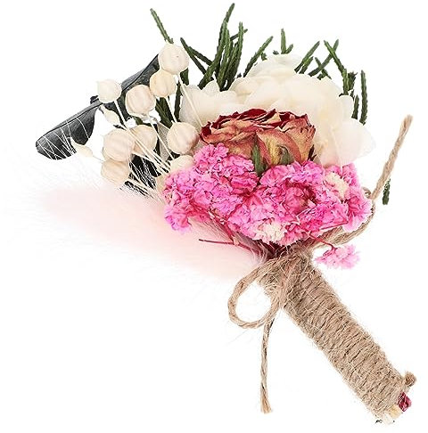 Abaodam Seiden-hochzeitsblumen-Corsage Mini-trockenblumen Boutonniere Stilvolles Braut-Accessoire Für Partys