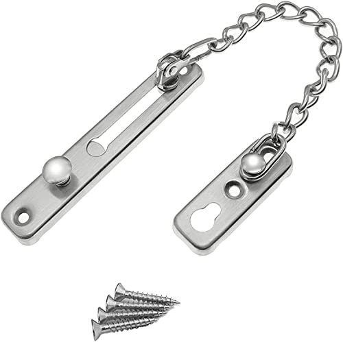 Tragbares Türschloss, Türschloss ohne Bohren, Tragbares Türschloss, Türbegrenzer, Metalltür wird durch eine Kette befestigt, und die Innenseite der Tür ist mit einer Sicherheitsverstärkung gesichert.