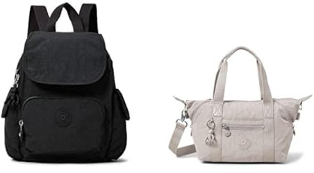 Kipling Damen City Mini BACKPACKS, Black Noir, 27x29x14 Centimeters (B x H T) EU Damen Art Mini Taschen mit Tragegriff, Grey Gris, Einheitsgröße EU
