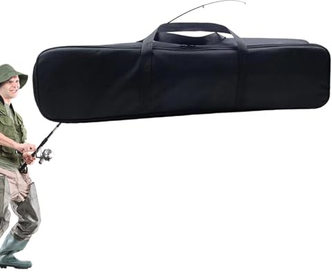 Angelrutentasche – Faltbare Tasche für Angelschirm | Angelrollentasche | Aufbewahrungstaschen für Ausrüstung | Für kleinere Gegenstände wie Köder, Schwimmer und Boxen, Schwarz , Unisex, Siehe