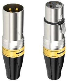 Spina jack maschio XLR femmina a 3 pin Connettore microfono presa XLR professionale a 3 poli(Yellow-S XLR 3pin)