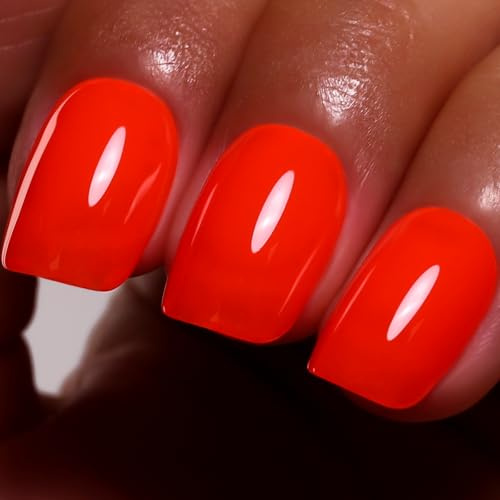Ozzeal Neon UV Gel Nagellack, 15ML Orange Rot Soak Off LED Herbst Winter Nail Polish Starter Maniküre Salon DIY Zu Hause Für Mädchen