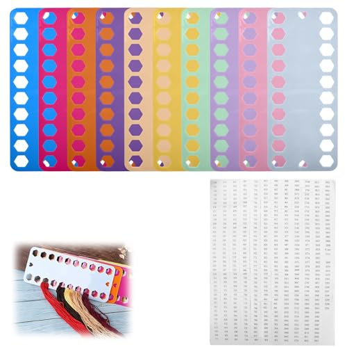 Dokeno Stickgarn Organizer, 10 Stück Farbe 20 Positionen Kunststoff Stickerei Floss Organizer, Stickgarn Aufbewahrung für Gewinde Sewing Craft DIY Karte Thread Organizer