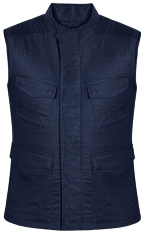 ASPIDEX gilet de moto de protection de moto gilet de tourisme en tissu avec protection dorsale, bleu, XXL