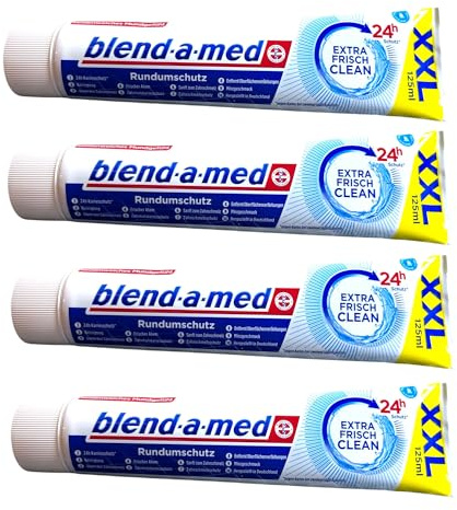 Blend a med Zahncreme Zahnpasta Extra Frisch Clean | 4er Set | XXL Tuben | 4x 125ml