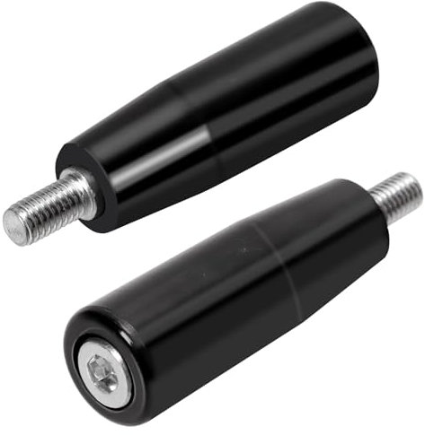 Swpeet Lot de 2 volants rotatifs à tige filetée mâle M8 x 63 mm, poignée de machine, poignée de bouton rotatif, manivelle pour fraiseuse, tour, meuleuse, perceuse