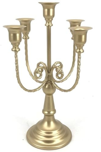 Lpitoy Metall-kerzenhalter, 5-Armiger Kandelaber, Retro-kerzenhalter Für Hochzeit, Abendessen, Party, Candlelight-Dinner, Hotel, Heimdekoration