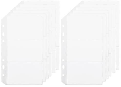 SOFPLATE 12 Blatt A6 Binder Pocket Transparente Postkartenhüllen Mit 3 Taschen Wasserdicht 6 Loch Klarsichthüllen Ringbuch Für Lose Blätter Schutz Für Alben Stemp Dateien Dokumente Notizbücher Karten