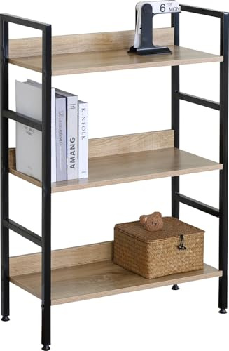 CELINO making your day 3 Tier Ladder Unit Shelf Bookcase Bookshelf Freestanding MDF Wooden Shelves Living Room Bedroom Office Display Shelving Unit Storage Plant Rack 60×27.6×93 cm