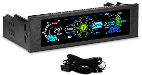 50W Multi-Funzione PC CPU 5 Canali Ventole Controller Per LCD Fan Temp Regolatore di Velocità Pannello Frontale 5.25 Bay Fan Speed Controller Pc Case Hub Computer