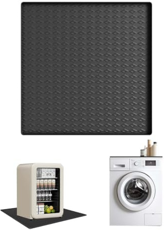 MINZHI 60 x 60 cm, plateau d'égouttement réutilisable, tapis de réfrigérateur avec plateau d'égouttement surélevé, pour machine à laver, mini réfrigérateur, tapis en silicone, convient pour