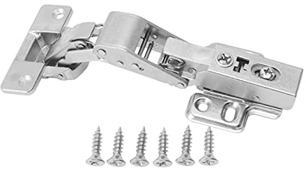 Fdit Bisagras de Gabinete Suaves Cerrar Aleación Completa Aleación de Zinc 110 Grados Mañanas de Cierre con Placas de Montaje para Puertas de (35 Copas (sin Amortiguación))