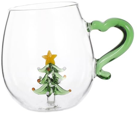 MAGICLULU Verre Noël Sapin Figurine Tasse Sans Pied Pour Eau Vin Lait Boissons Décoration Anniversaire