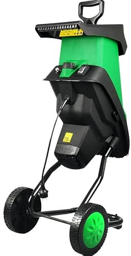 Broyeur Électrique de Feuilles, Broyeur de Branches 2400W Avec Sac de Collecte + Roues + Protection Contre les Surcharges, pour la Taille des Haies, Outil de Jardinage pour les Végétaux