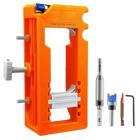 Kit de Gabarit de Charnière de Porte pour Raboteuse - Kit D'Installation De Charnières De Porte,Gabarit À Mortaise Réglable Robuste Pour Longueurs De 7 À 13 Cm En Menuiserie Extérieure Utilisable