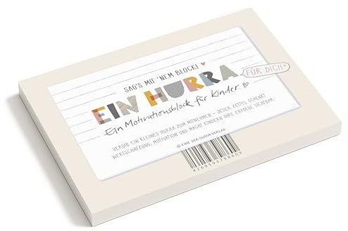 Eine der Guten Motivationsblock für Kinder – Ein Hurra, 50 Blatt A6 Abreißblock mit Lobkarten, Wertschätzung für Schule & Zuhause