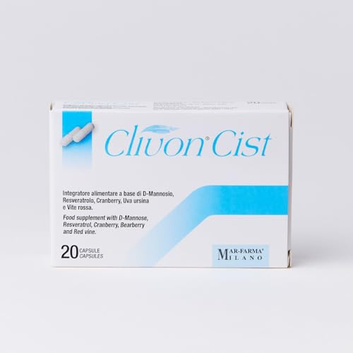 CLIVON-CIST Integratore Alimentare – D-Mannosio, Cranberry, Uva Ursina, Vite Rossa e Resveratrolo – 20 Capsule