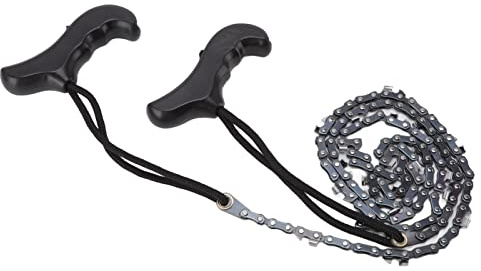 Generic Scie à Chaîne à Main de 48 Pouces, Tronçonneuse de Survie Pliable et Portable pour le Camping et le Jardinage en Plein Air, Conception Durable en Acier au Manganèse 65