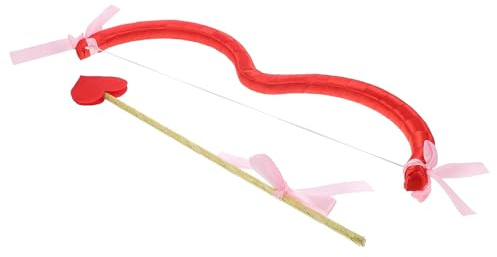 Abaodam Ensemble d'arc et Flèche de Cupidon Rouge en Écume et Tissu, Accessoire Photo Réutilisable Léger pour Cosplay et Fête Saint-Valentin