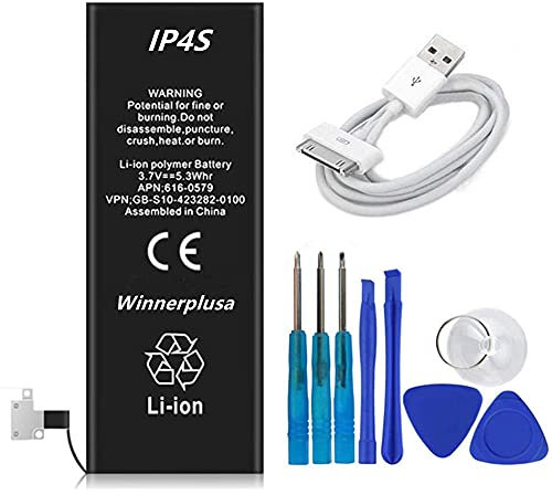 Winnerplusa Battery for iPhone 4s with USB Cable