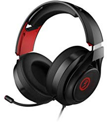 Cascos Gaming Ozone Rage X40 - Auriculares con microfono - Sonido 7.1 Virtual, Software, Altavoces 50m, LED rojo, Diadema Ajustable, Controlador, Compatible PS4, Ergonomico, Negro
