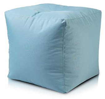 Ecopuf Cube L Fußhocker für den Außenbereich aus wasserdichtem Polyester Oxford 600D Outdoor mit Füllung aus Polystyrol-Kugeln Dim 50 x 50 cm