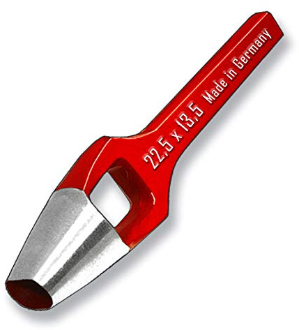 Zodl Design Ovales Langlocheisen 22,5 x 13,5 mm, Geschmiedet aus Werkzeugstahl, Rot, Made in Germany