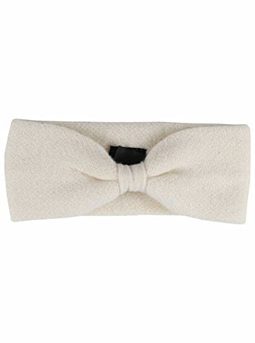 Zwillingsherz Stirnband aus 100% Kaschmir - Hochwertiges Kopfband im Uni Design für Damen Frauen- Wolle - Ohrenschutz - Haarband – warm und weich perfekt für Frühjahr Herbst Winter - weiß