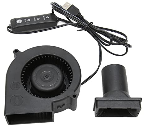 ASHATA 9733 97 Mm X 97 Mm X 33 Mm 5V USB-blåsare Borstlös Kylfläkt, Micro Mini USB 5 Volt-fläktar, 3-hastighetsläge 3800 RPM 22 CFM Datorkylfläkt för PC Electronics 3D-skrivare