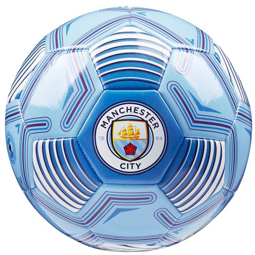 MANCHESTER CITY FC Fussball Ball, Offiziell Lizenzierter Club Soccer Ball, Fussball Grösse 3, 4 oder 5 - Fussball Geschenke für Fans (Blau, Größe 5)