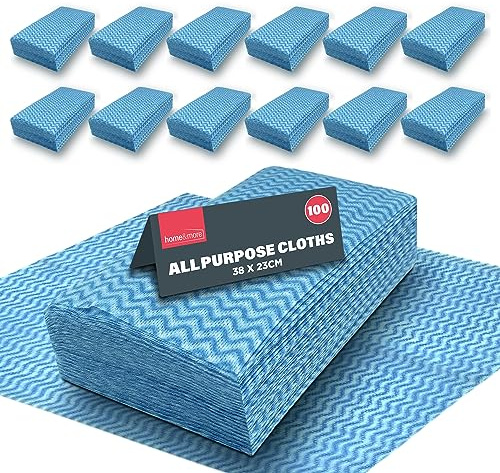 SOL 1,200pk All Purpose Cloths, 38x23cm Disposable Cleaning J Cloths Blue, Soft, Absorbent, Gentle & Reusable for Household and Professional Cleaning, Ideal for Polishing, Dusting, Washing Dishes