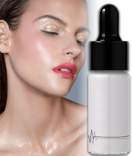 Liquid Highlighter Drops Makeup, Smooth Bronzer Highlighter Drops Makeup Shimmer For Face&Body, Moisturizing Light Shimmer Long-lasting Shine Non-sticky Liquid Contour (12# SHINE GOLD)