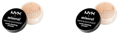 NYX Professional Makeup Poudre de Finition Minérale, Poudre Libre, Fini Mat, Contrôle de la Brillance, Teinte : Light/Medium (Lot de 2)