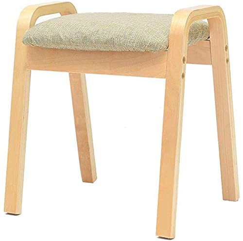 Omslagspall stoppad fotpall retro ottoman trä dammtät fristående stol bänk linne kudde sits för vardagsrum grå