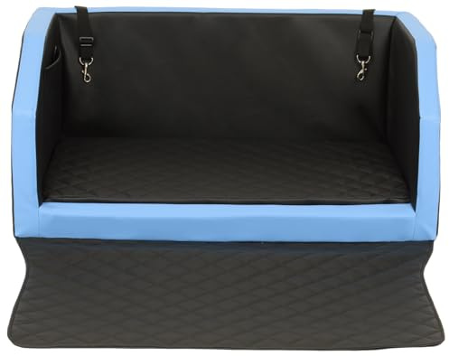 Autohundebett Reisebett Hundebett für Kofferraum Transportsystem 90x55cm (Farbe: schwarz, blau)